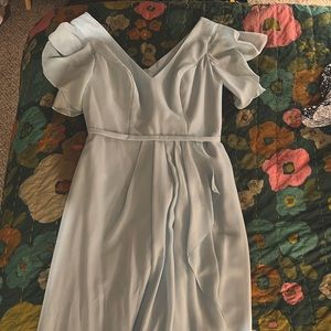 Long light blue formal dress